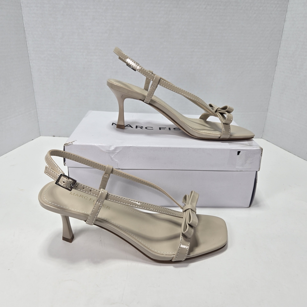 Marc Fisher Danzy Light Natural Beige Slingback Kitten Heels Women's Size 7M - Picture 2 of 9